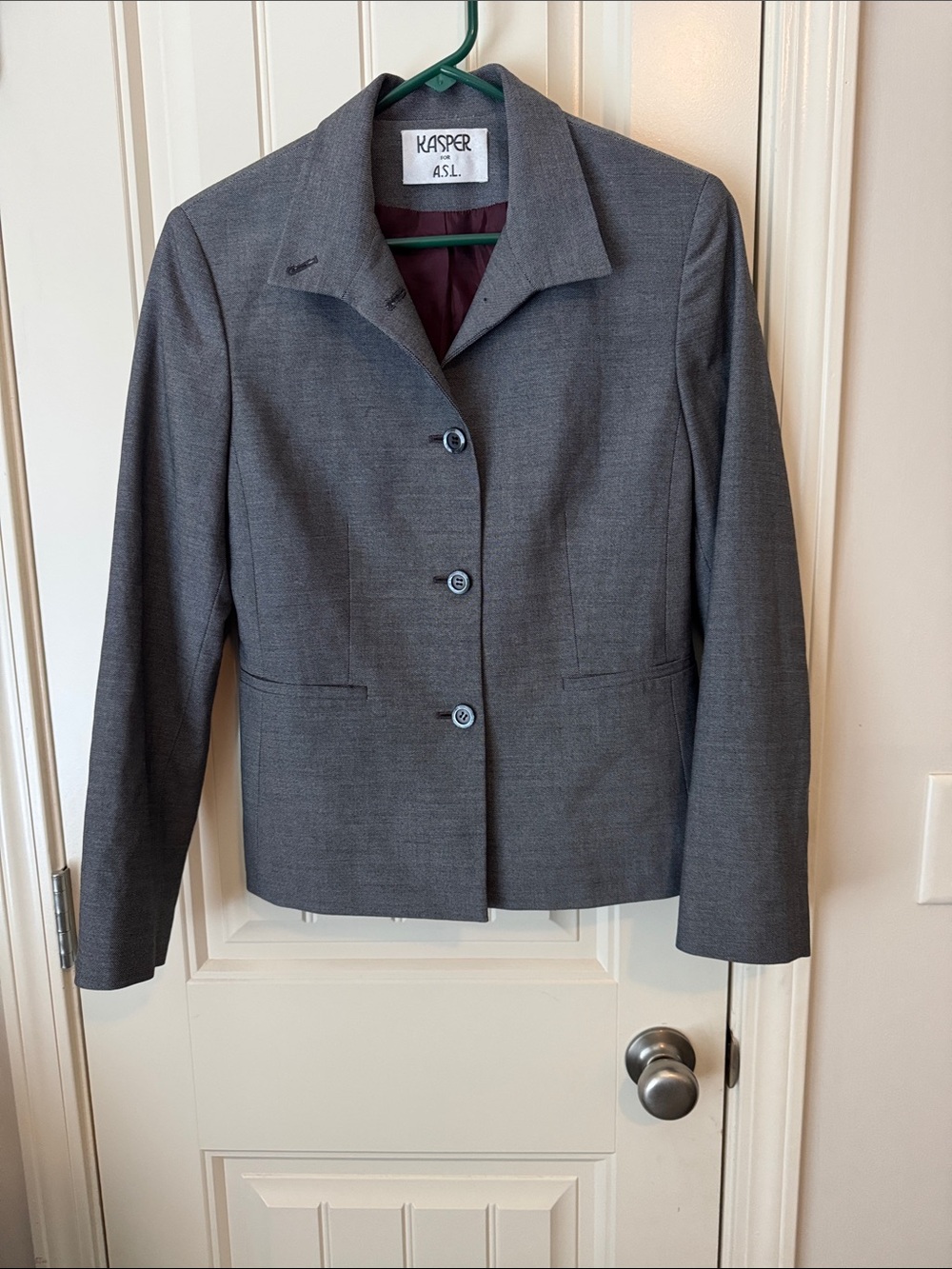 Kasper Gray Women's Single-Breasted Tailored Blazer